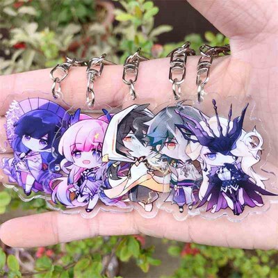 Anime Genshin Impact Keychain Tartaglia La Signora Scaramouc
