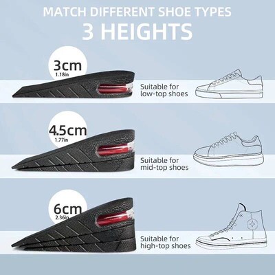 3/4.5/6CM Elevated Insole Summer Breathble Unisex One Pair I
