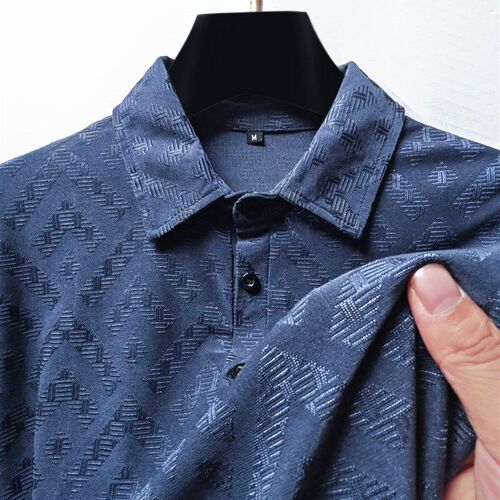 Summer Premium FastDry Ice Silk Shirt Collar Polo Shirt for