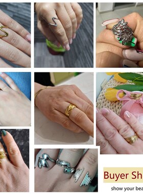 Stainless Steel Twist Chain Adjustable Rings for Women Men S