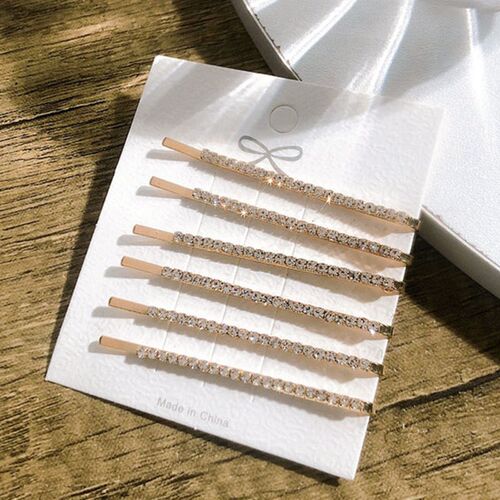 Shiny Rhinestone Metal Hair Clips For Women Fashion Simple G