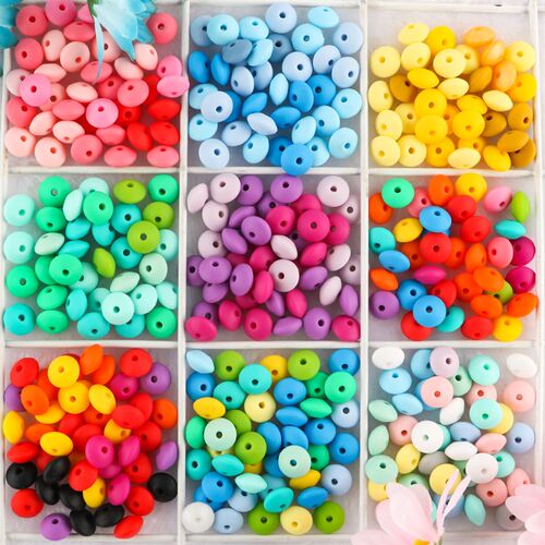 Kovict 100/500/1000/2000Pcs Baby Lentils Beads Silicone Bead