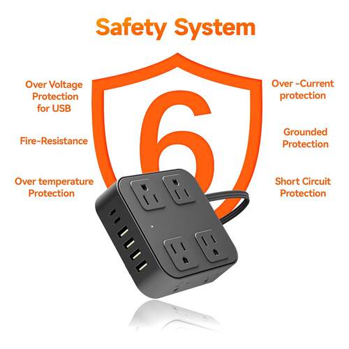 110V Socket Panel, Independent Switch, USB Extension Cord