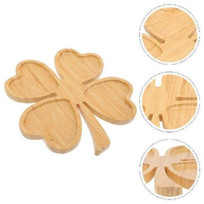 Four-leaf Dried Fruit Plate Bamboo Tray Dessert Serving