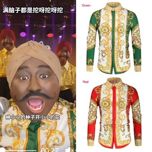 印度阿三哥豪哥哥同款衬衫男装服饰时尚衬衫非洲风男装长袖衬衫