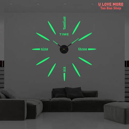 3D Luminous Wall Clock Stickers DIY Digital Clock Reloj De P
