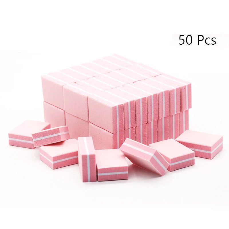 50Pc Professional Mini Nail Art buffer 100/180 Sandpaper Man图片