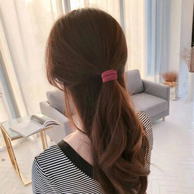 20pcs/Set Women Wavy Pattern Seamless Rubber Band Thicker Hi