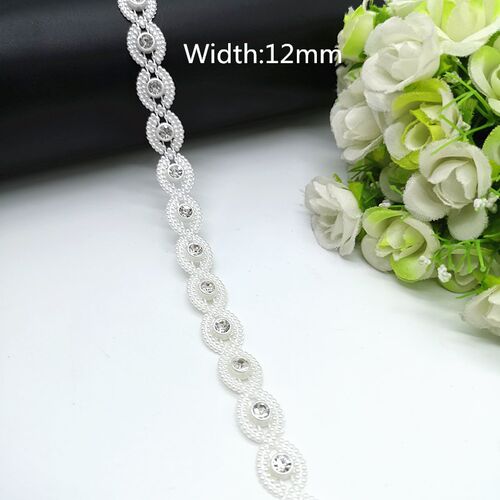 1 yard Rhinestone Chain Pearl Crystal Chain Sew On Trims Wed