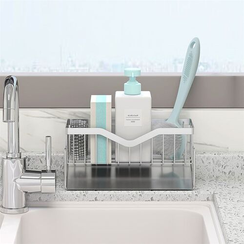 SU304 Kitchen sink sponge drainage storage rack organizer