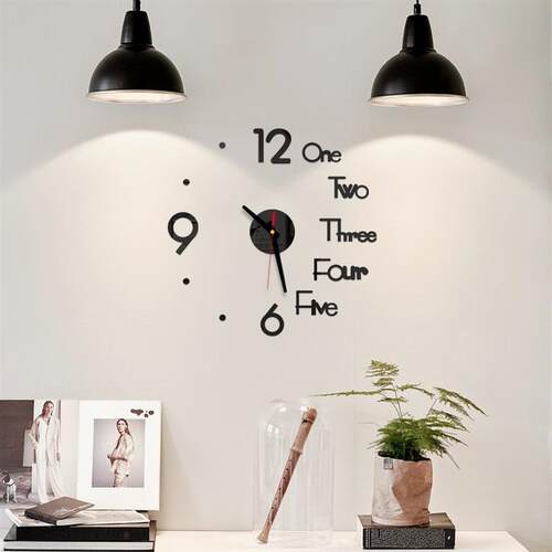 1Set DIY Digital Wall Clock 3D Mirror Surface Sticker Silent
