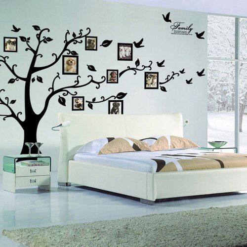 Large 250*180cm/99*71in Black 3D DIY Photo Tree PVC Wall Dec