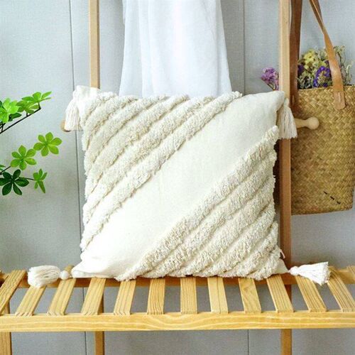 Premium Tufted Sofa Cushion Cover with Tassel Bohemian Handm