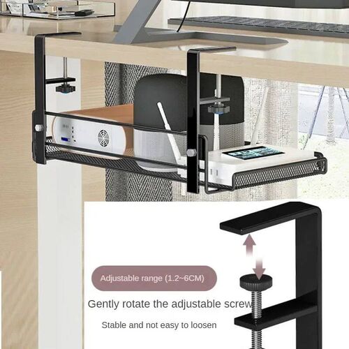 Under Desk Cable Management Tray, No Drill Steel Desk Cable