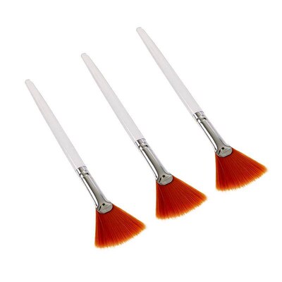 3pcs Practical Facial Brushes Fan Makeup Brushes Soft Portab
