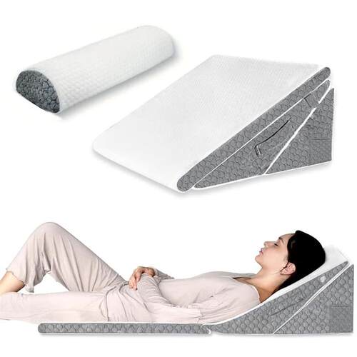 Wedge Pillow Set for Acid Reflux Gerd Snoring Back Knee Pain