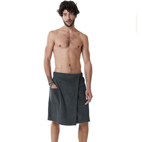 Men's soft towel comfortable bath wearable bathrobe