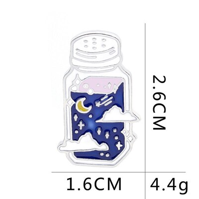 Popular New Cartoon Cartoon Starry Sky Wishing Bottle Badge
