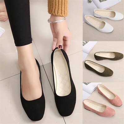 Korean Style Shallow Mouth Shoes Elegant Versatile Slip On F