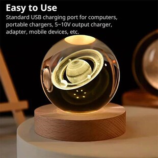 The galaxy crystal ball lamp is paired with 3D galaxy and pl