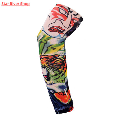 1PCS Outdoor Tattoo Gothic Skeleton Clown Sunscreen Sleeve F