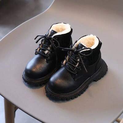 Kids Shoes Boots for Girl Solid Color Autumn Winter Boy Snow