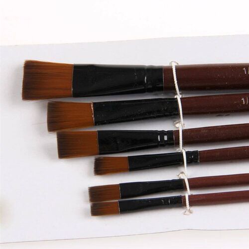 6Pcs Nylon Acrylic Oil Paint Gouache Brushes For Artist Supp