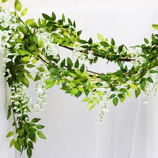 180cm Fake Ivy Wisteria Flowers Artificial Plant Vine Garlan
