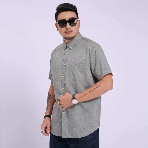 New Large Size Short-sleeved Shirt Business Casual Loose Fat