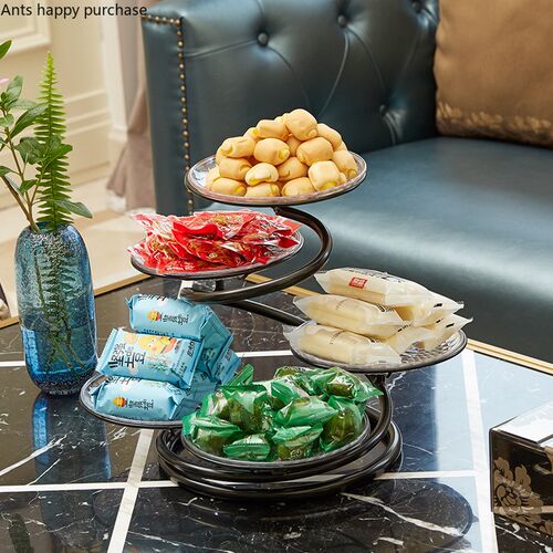 Metal Multi-layer Fruit Bowl Household Living Room Dried Fru