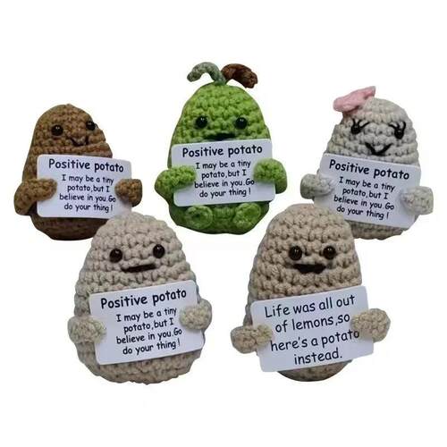 New Positive Energy Potato Hug Pocket Mini Handmade Plush Wo