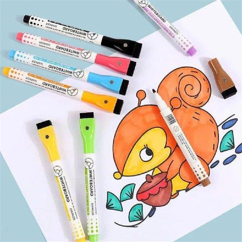 8 Pcs Magnetic Whiteboard Pen Dry Erase Markers Wipe Fine图片