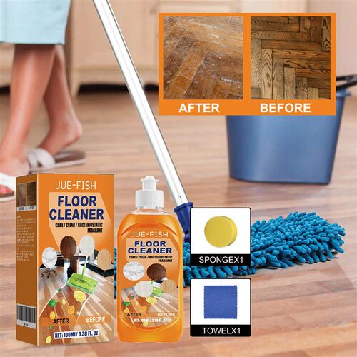 Jue-Fish Floor Cleaner - Stain and Grime Remover, Tile Brigh
