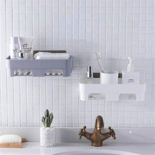 Free punching bathroom shelf vanity storage rack bathroom