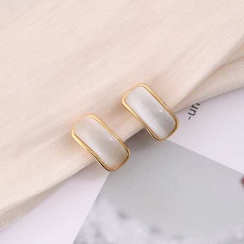 Korean style light luxury opal ear clip C-shaped mosquito co