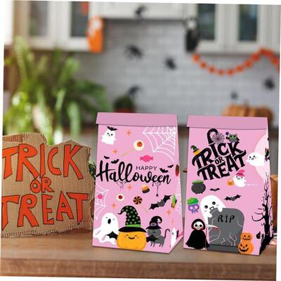 Halloween candy treats paper bag closures sticker party万圣