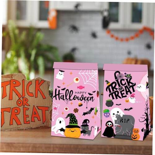 Halloween candy treats paper bag closures sticker party万圣