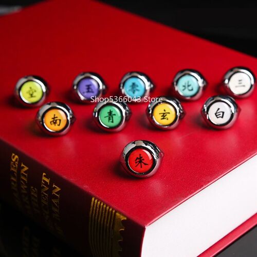 10pcs Akatsuki Cosplay Rings Itachi Hidan Tobi Pain Sasori D