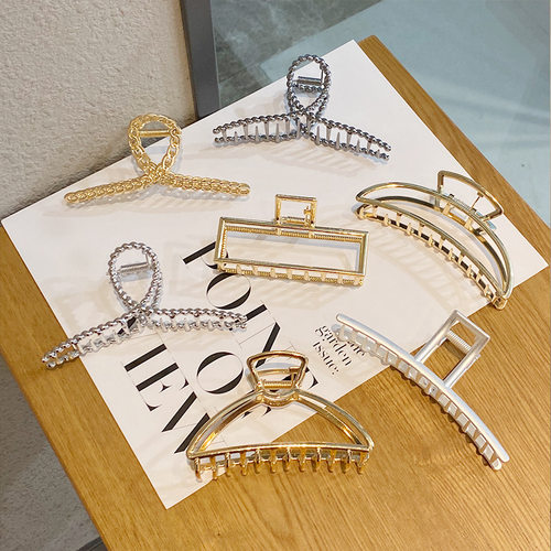 Women Girls Geometric Metal Hair Claw Clip Clamps Hair Crab