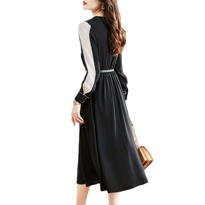 Black Dress Womens Long-sleeved Spring New Womens Clothing