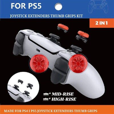 2Pcs Gamepad Thumb Stick Grips High Low Rise Covers