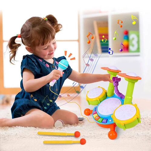 Kids Drum Set Toddlers 1-3 Musical Baby Educational Instrume