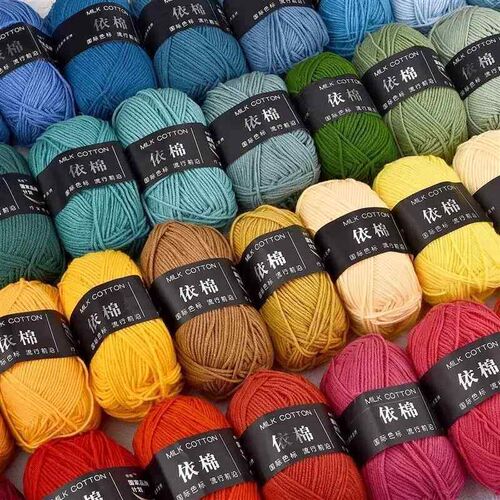 50g Milk Cotton Crochet Yarn 4ply Knitting Wool Needlework D