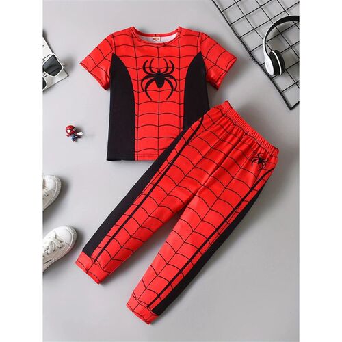 Spring and summer home wear childrens spider pattern printe