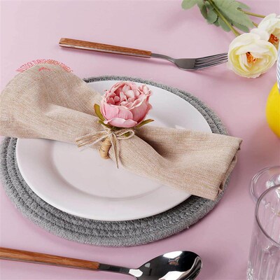 12PACK Pink Peony Flower Napkin Ring粉色花朵餐巾扣西餐口布圈