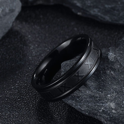 Vintage Roman Numberss Ring Temperament Fashion 6mm Width St