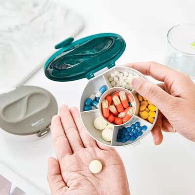 Portable Small Pill Box One Week Medicine Large-Capacity Dis