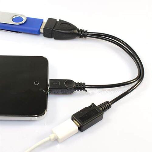 1 In 2 OTG Micro Usb Host Power Y Splitter Usb Adapter To Mi