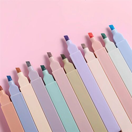 Highlighters Cute Pastel Pens 12 Colors Bible Pens No Bleed