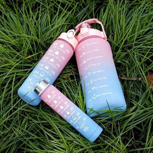 3 Pieces Gradient Color Leak-proof Plastic Water Bottles,